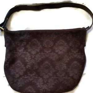 Furla Brown Suede Handbag Purse